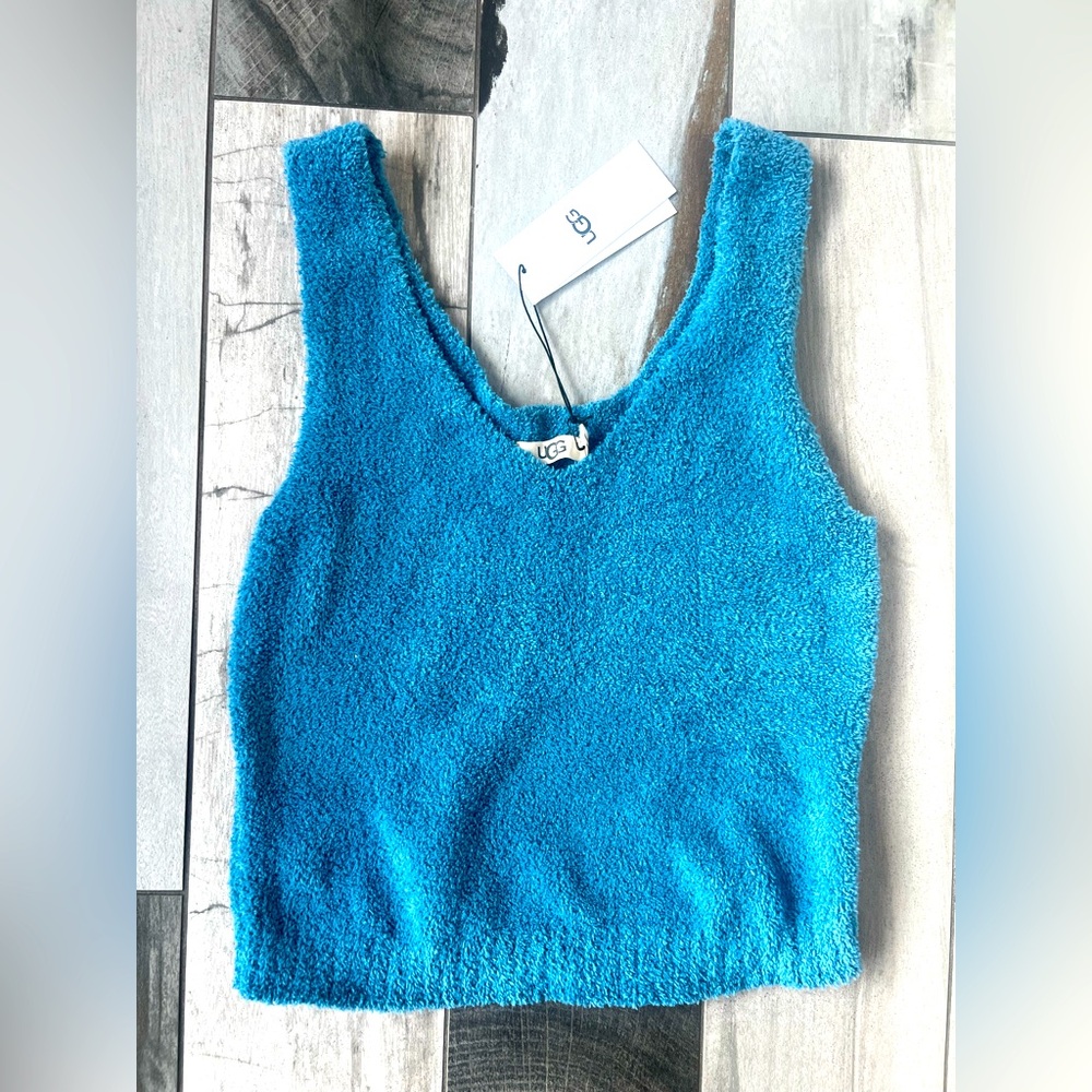 UGG Women's Blue Fuzzy Tank Top